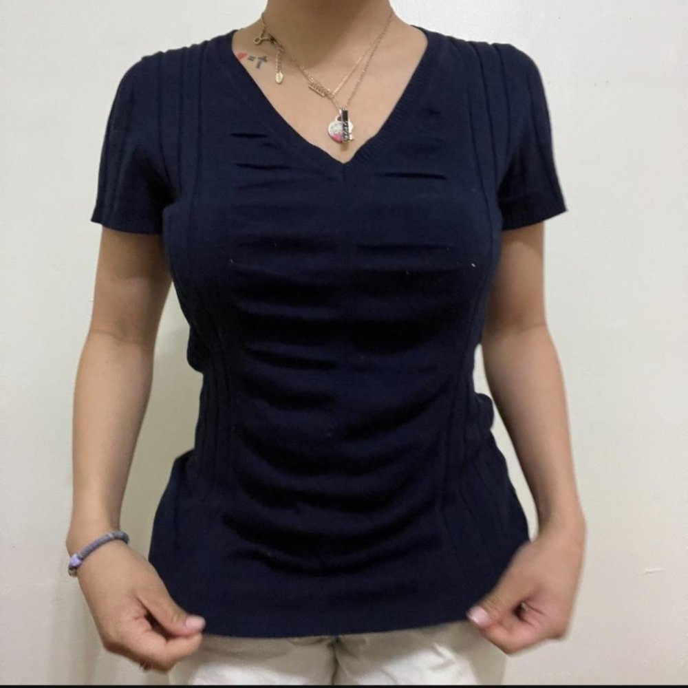 Fashion Avenue Navy Blue Top Size Large